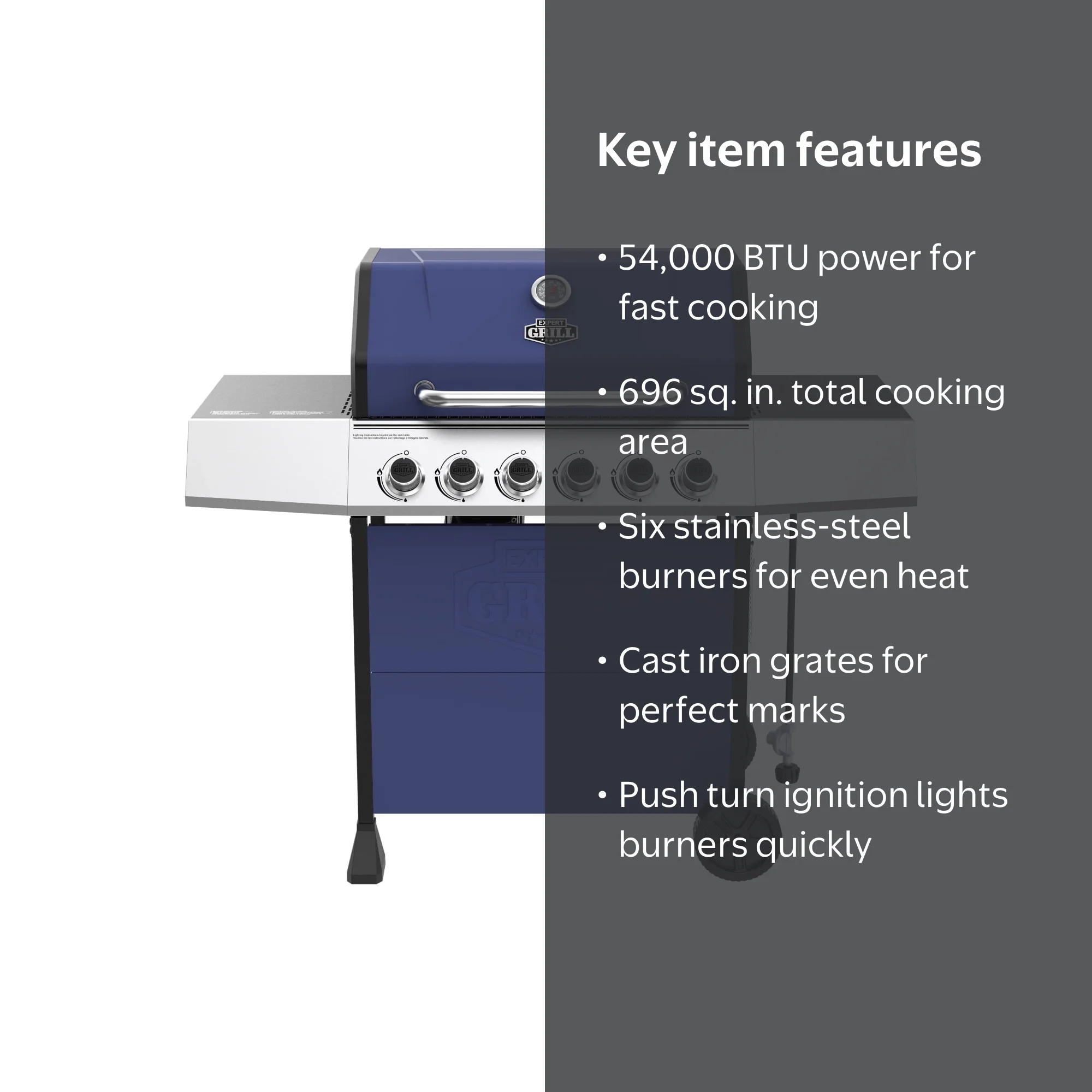 Free Shipping! Expert Grill 6 Burner Propane Gas Grill Blue with