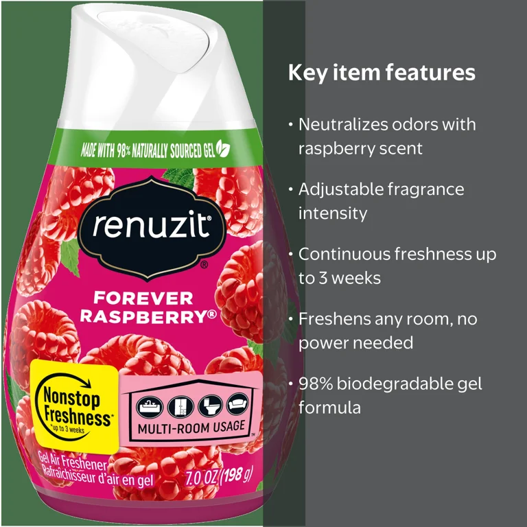 Renuzit, Gel Air Freshener, Forever Raspberry, 7.0 Ounce - Walmart.com