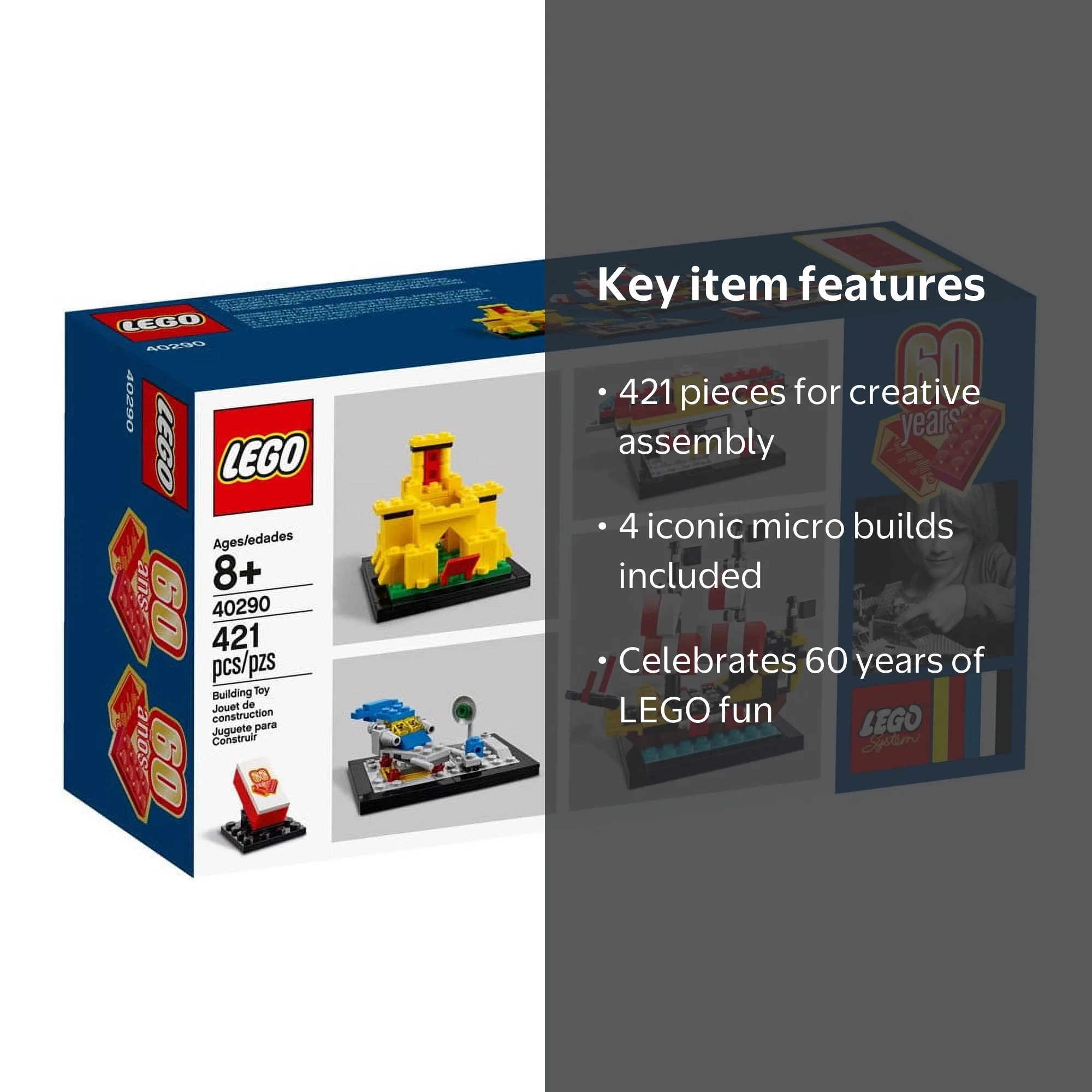 LEGO 60 Years 421 Piece Building Set 40290 - Walmart.com