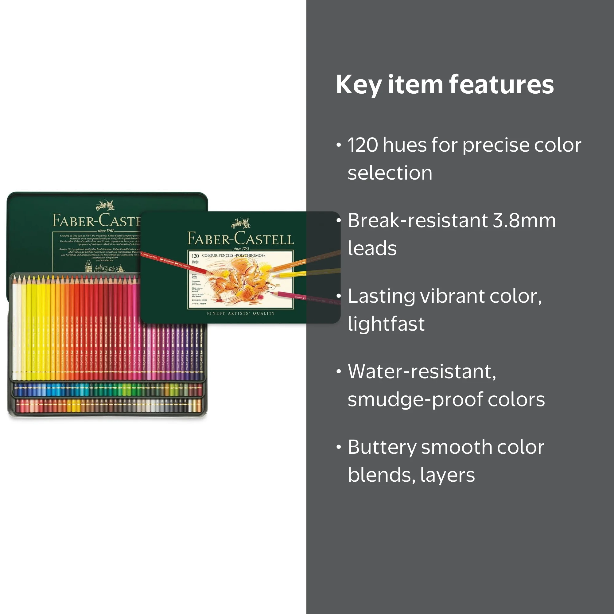 Faber-Castell, Polychromos Colored Pencil Set, 120-Colors