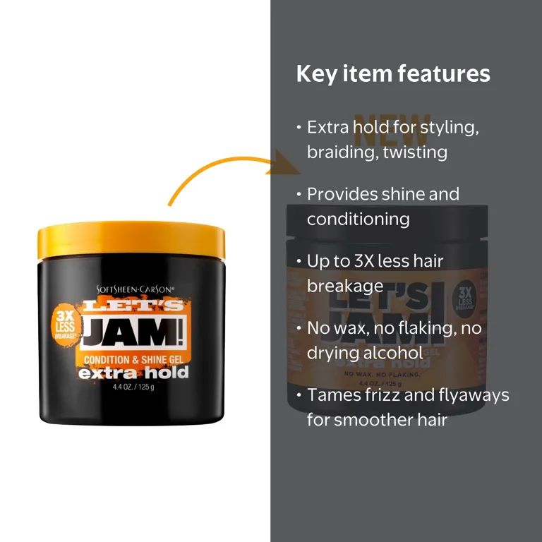 SoftSheen-Carson Let's Jam! Hair Gel, Extra Hold, 4.4 oz - Walmart.com