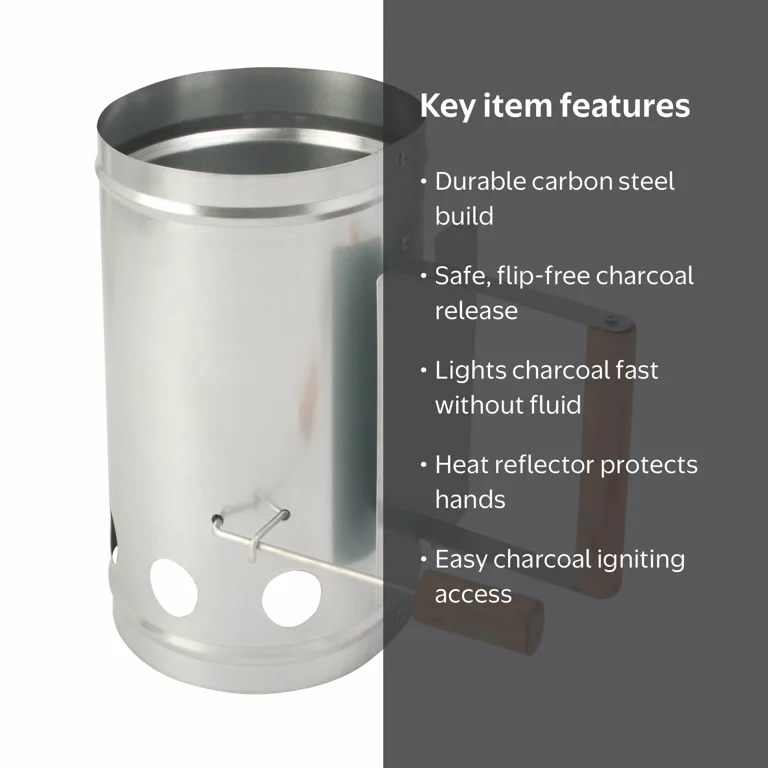 Modern Leisure® Basics Easy-Release Charcoal Starter, Steel