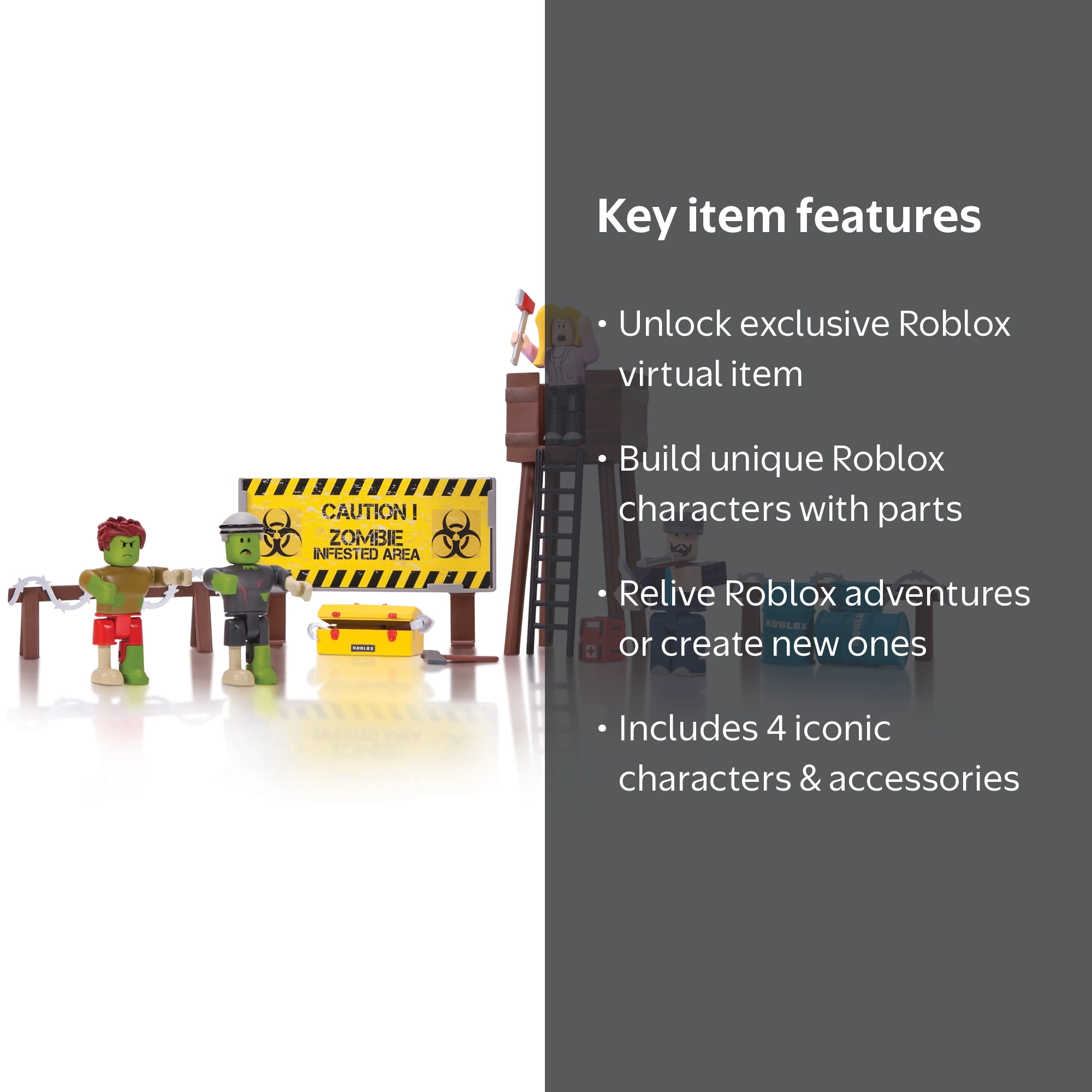 Roblox, Action Collection, Zombie Attack Playset + virtual item