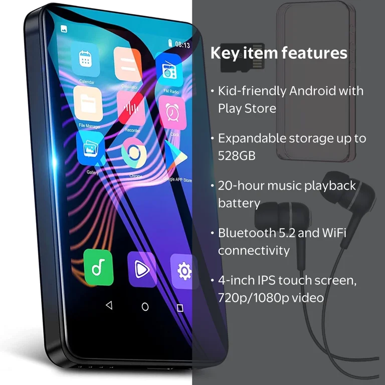 MUSICOZY MP3 Player, 144GB with WiFi and Bluetooth, 4