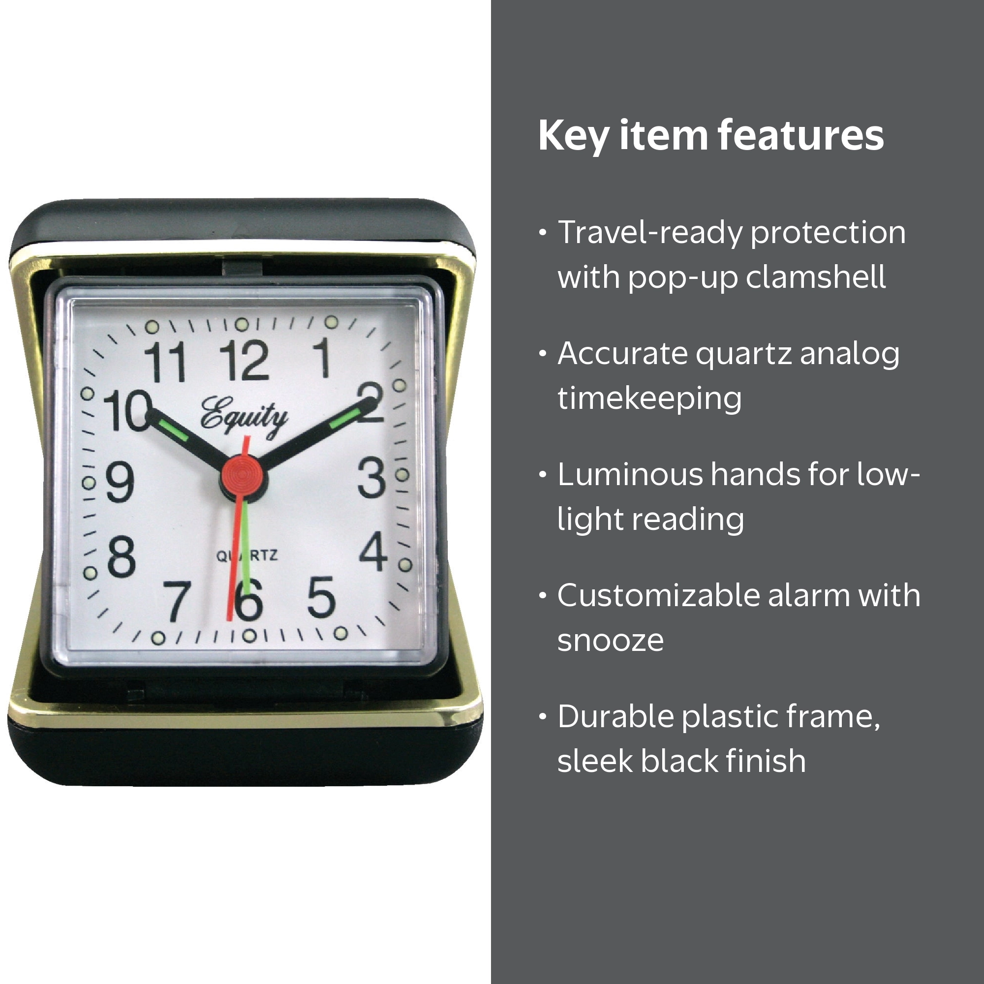 LA Crosse Technology Advance Black Case Quartz Analog Clamshell