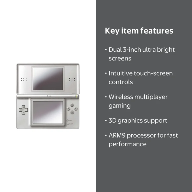 Nintendo DS Lite Handheld Gaming Console with ARM9 Processor and