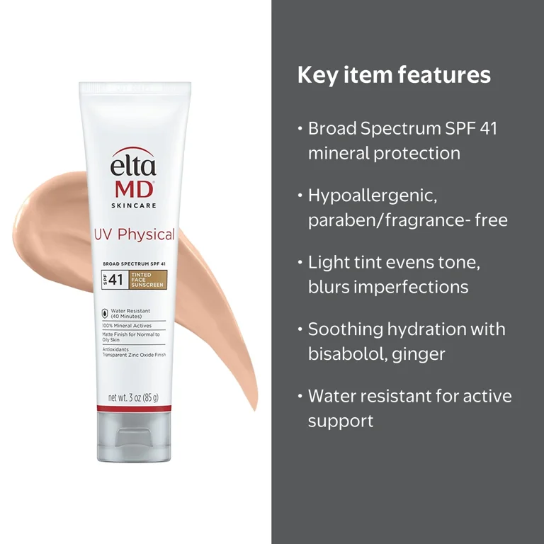EltaMD UV Physical Tinted Mineral Sunscreen for Face - SPF 41