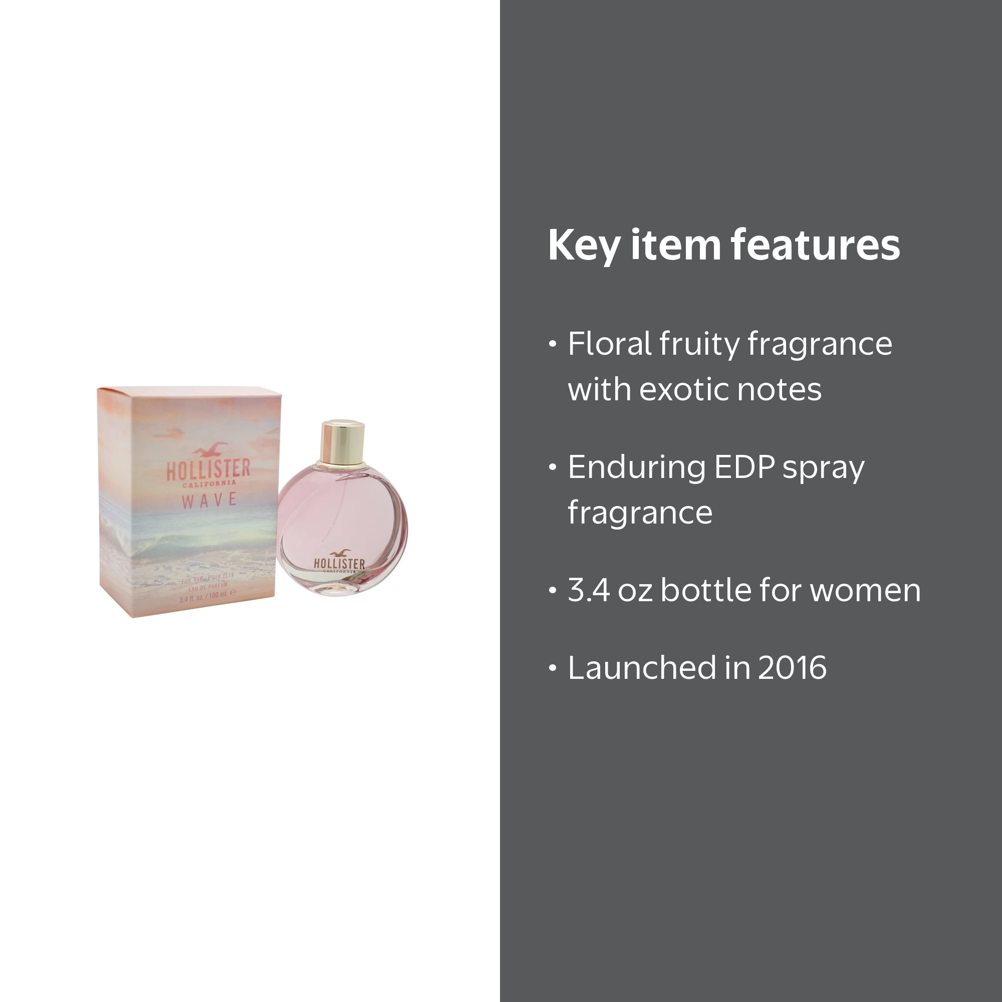 Hollister, Wave Eau De Parfum Spray for Women 3.4 oz - Walmart.com