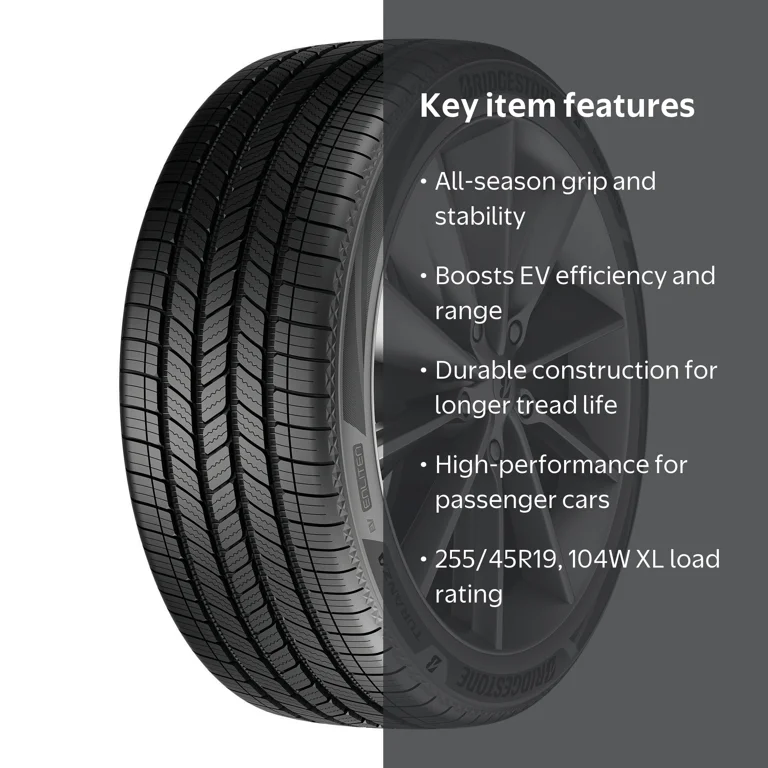 Bridgestone Turanza EV All Season 255/45R19 104W XL, Low Rolling