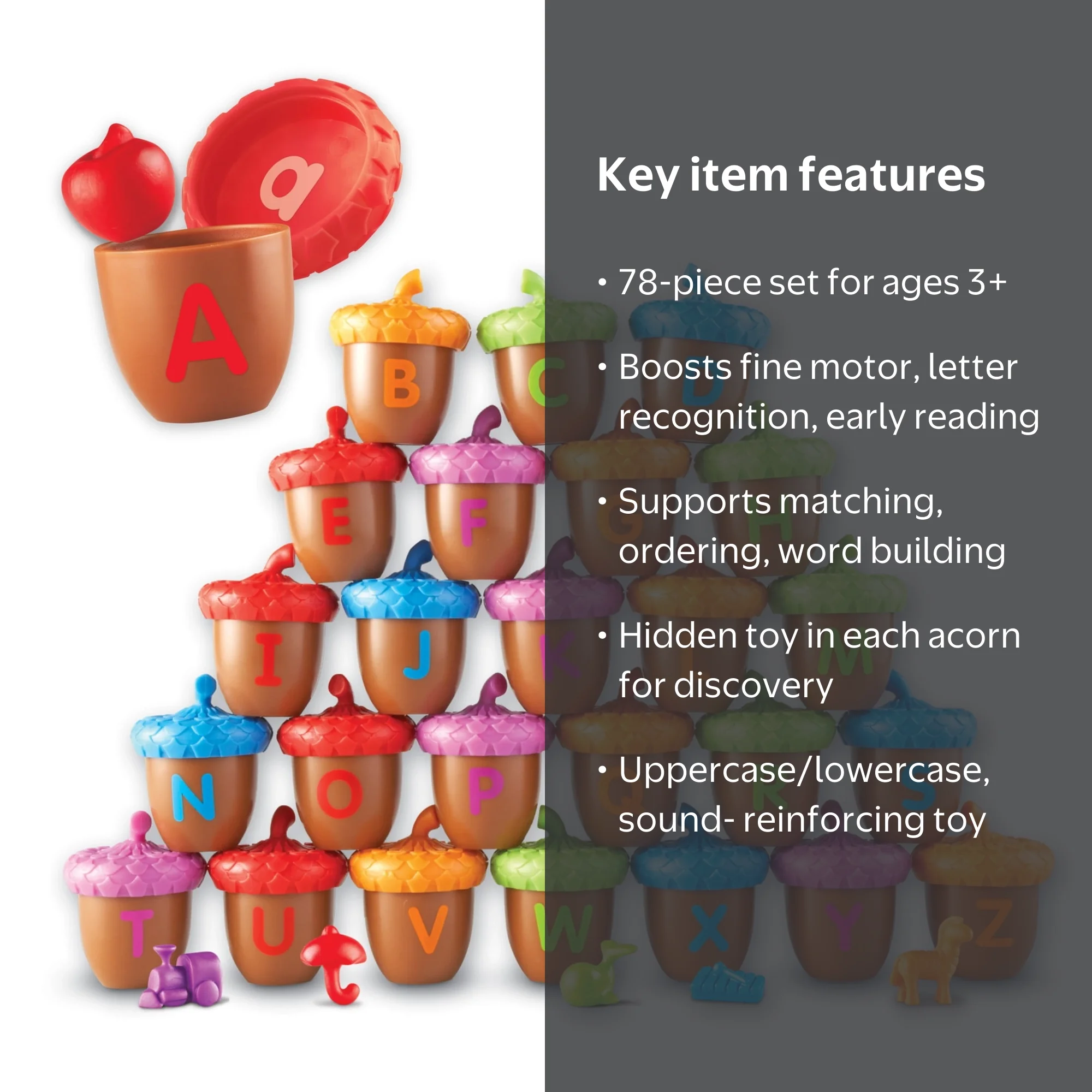 Learning Resources Alphabet Acorns Activity Set, Alphabet Toys