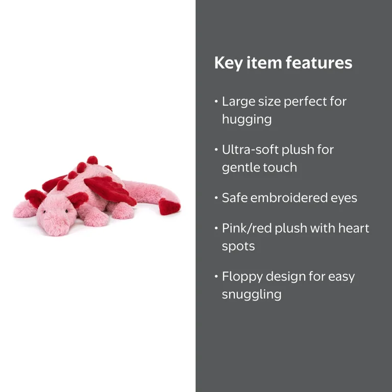 Jellycat Heart Dragon, Large, Pink and Red Plush Toy - Walmart.com