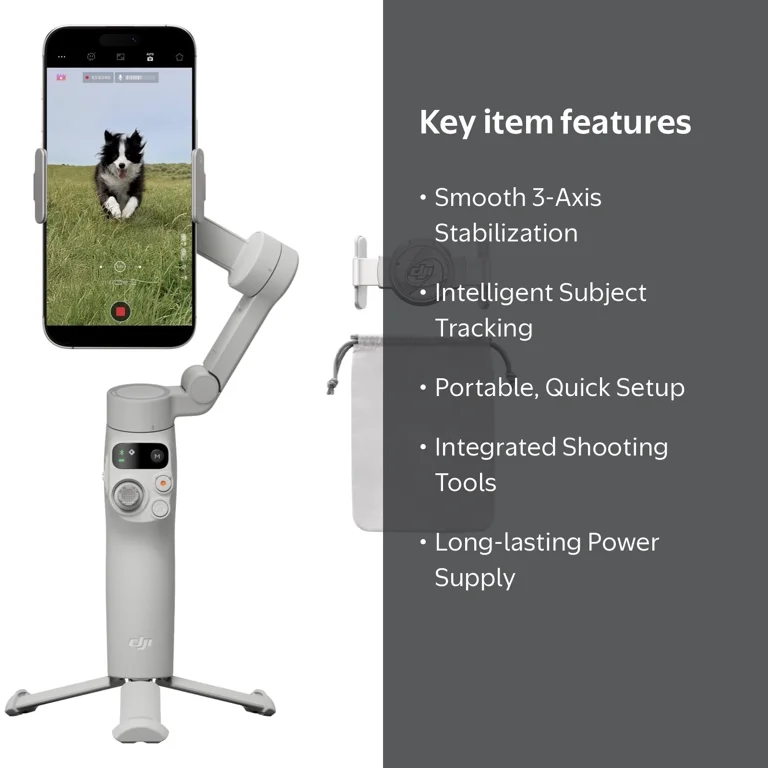 DJI, Osmo Mobile 7 Gimbal Stabilizer, Gray, Smartphone, 3-Axis