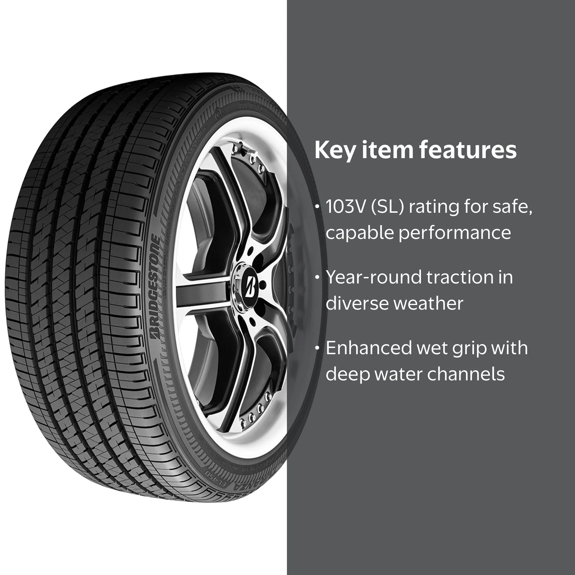 Bridgestone Turanza EL450 All Season 235/60R18 103V Passenger Tire