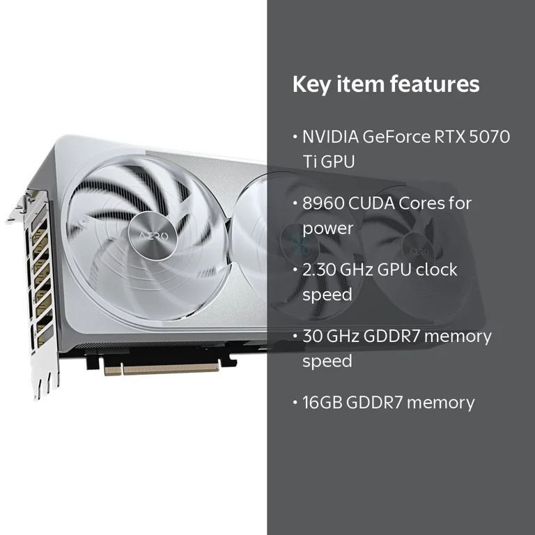 GIGABYTE GeForce RTX 5070 Ti 16GB GDDR7 PCI Express 5.0 ATX
