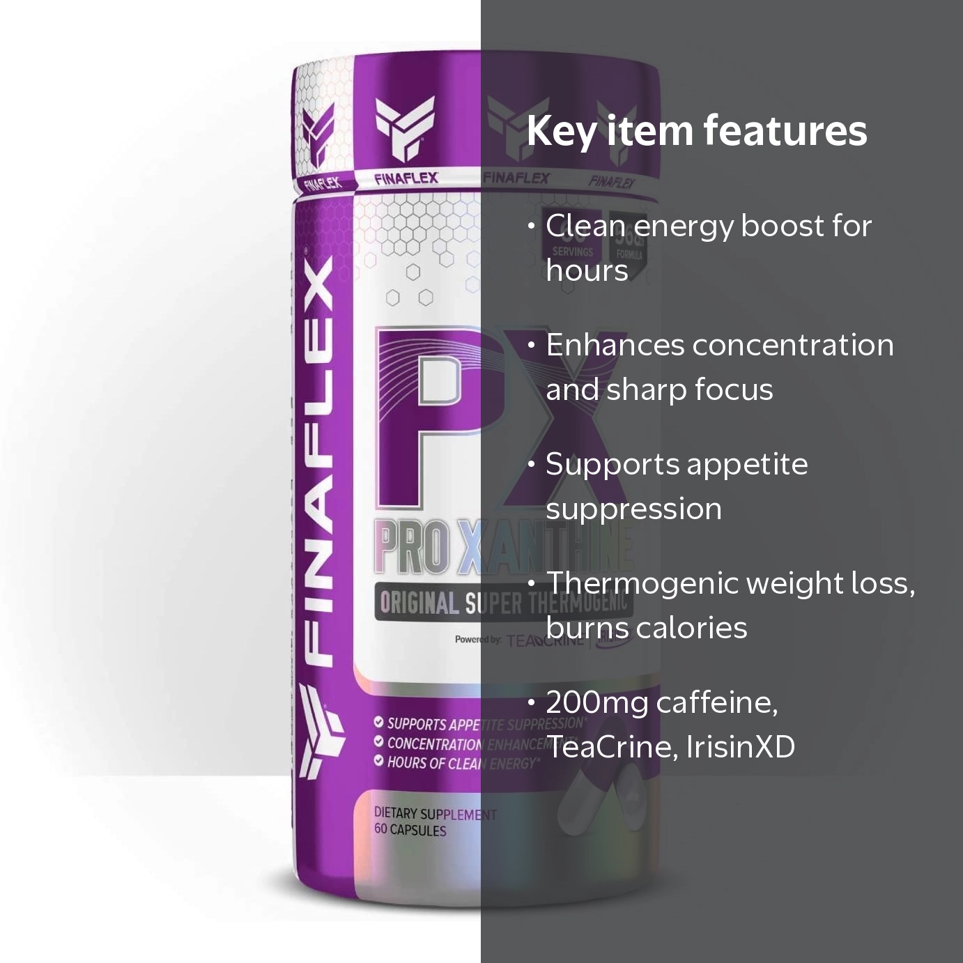 Free Shipping! FINAFLEX PX PRO Xanthine Capsules for Energy, Focus