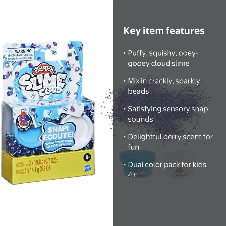 トップス slimetoclosing Play-Doh Slime Super Cloud Satisfying Snaps, Scented, Crackly