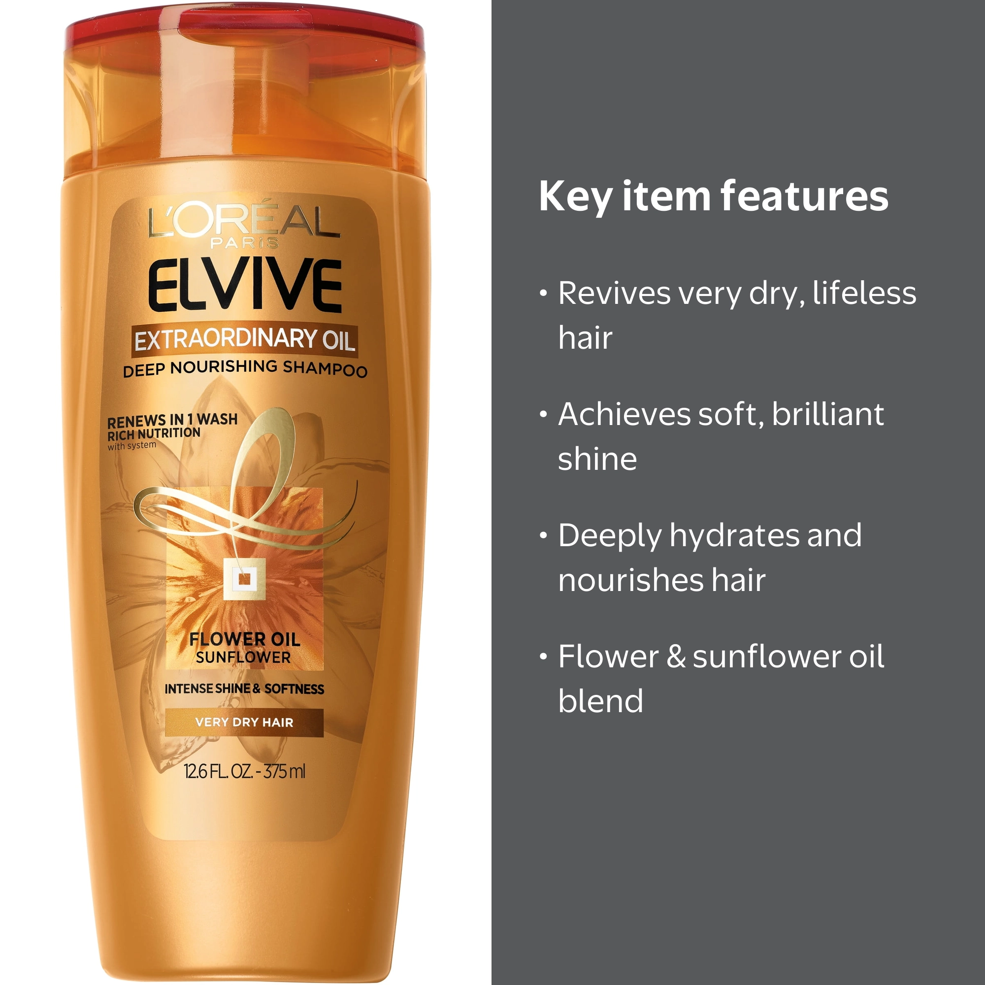 シャンプー L'OREAL ELSEVE Extraordinary Oil 380g L'Oreal Paris Elvive Extraordinary Oil Deep Nourishing Shampoo