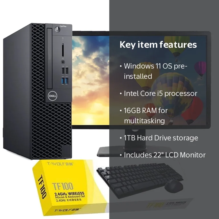 Restored Dell Windows 11 Desktop Computer OptiPlex 3060 SFF Core