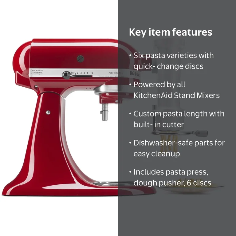 KitchenAid Stand Mixer Gourmet Pasta Press Set with Cutter