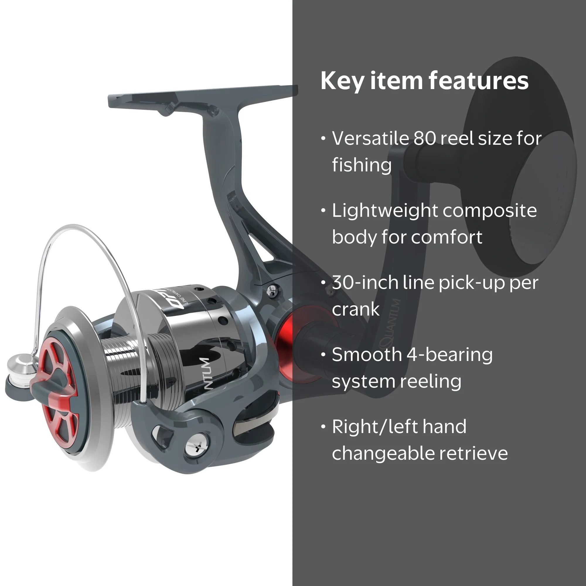 Quantum Optix Size 80 Spinning Fishing Reel, Lightweight Composite, TRU Balance Rotor - Walmart.com Quantum Optix Size 80 Spinning Fishing Reel, Lightweight Composite, TRU Balance Rotor - Walmart.com