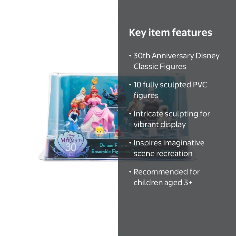 Disney 30th Anniversary The Little Mermaid Deluxe Figure Set, 3+