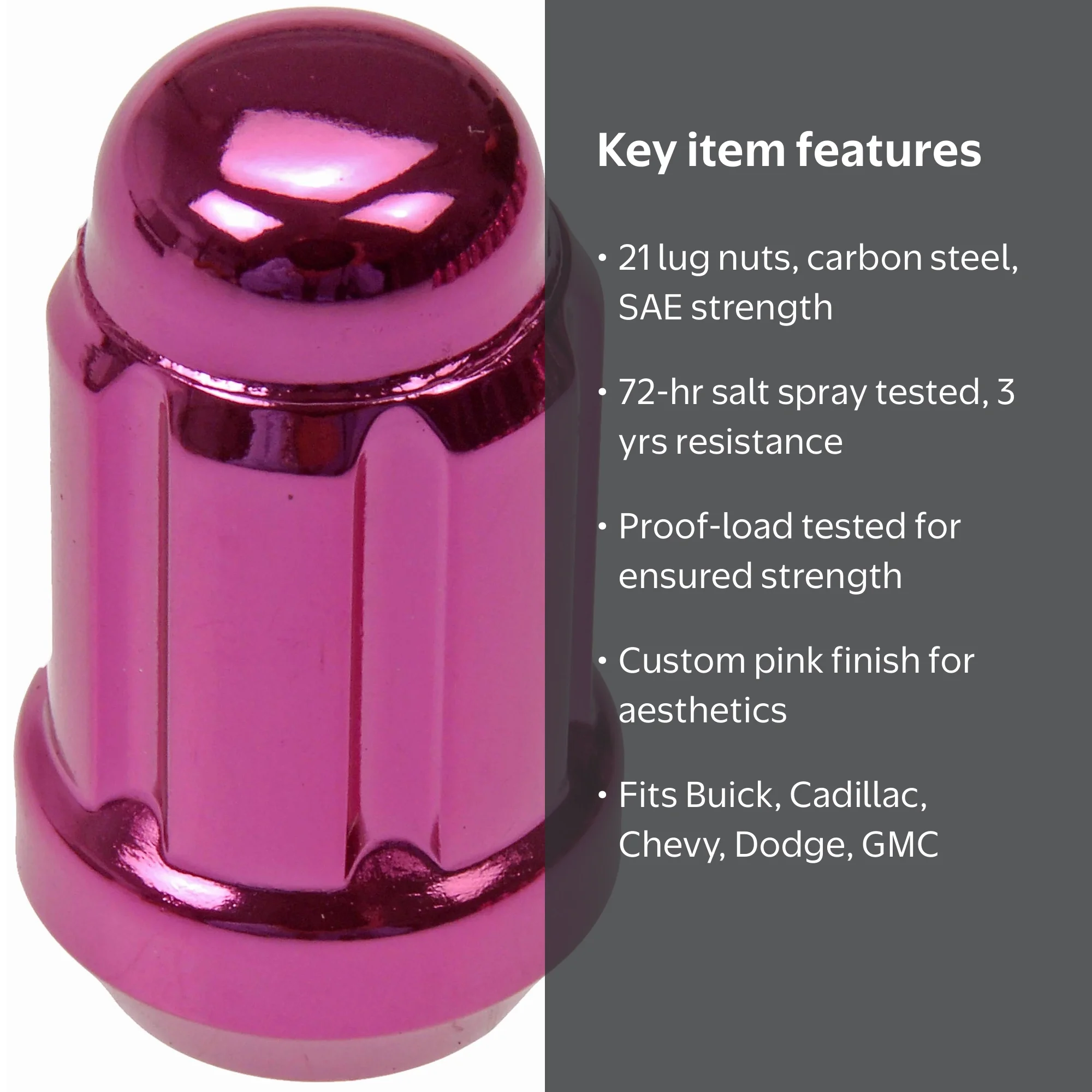 Free Shipping! Dorman HELP Carbon Steel Pink Wheel Lug Nut Pack of