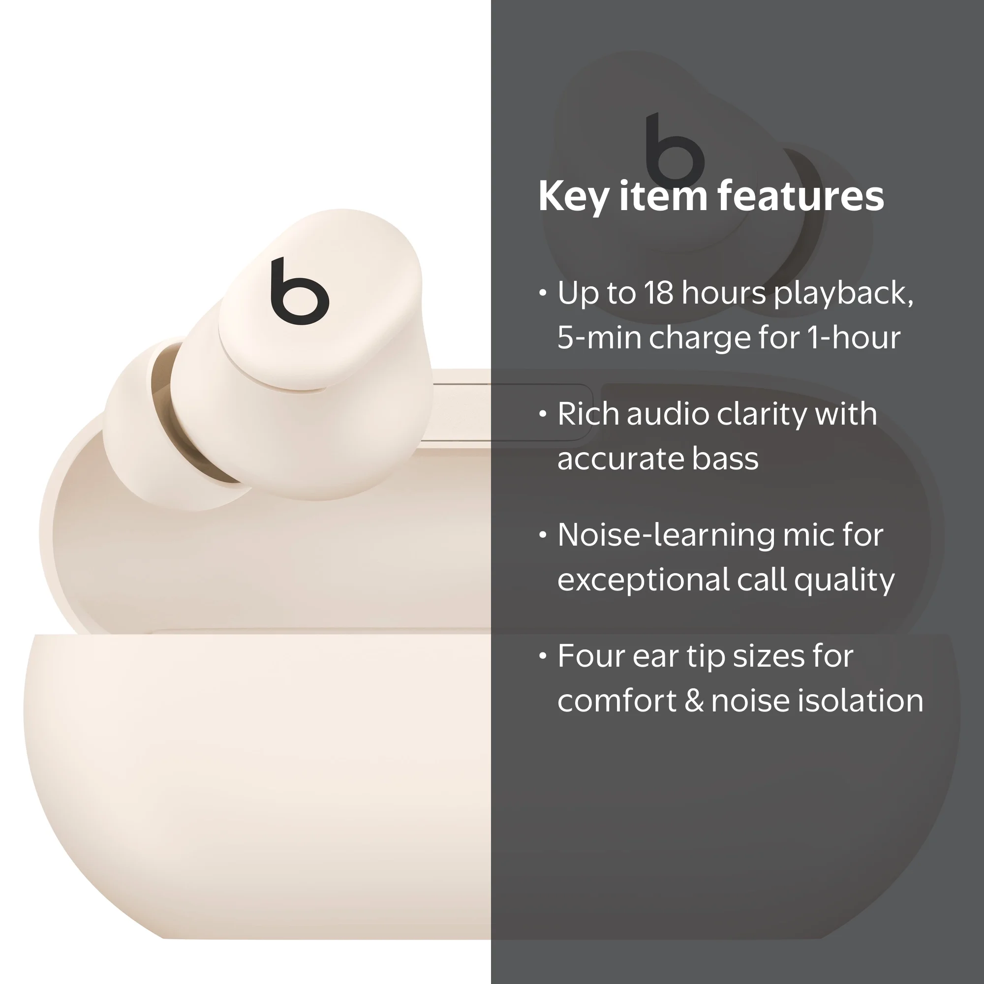Beats by Dr. Dre Solo Buds Bluetooth In-Ear Earbuds, Ivory