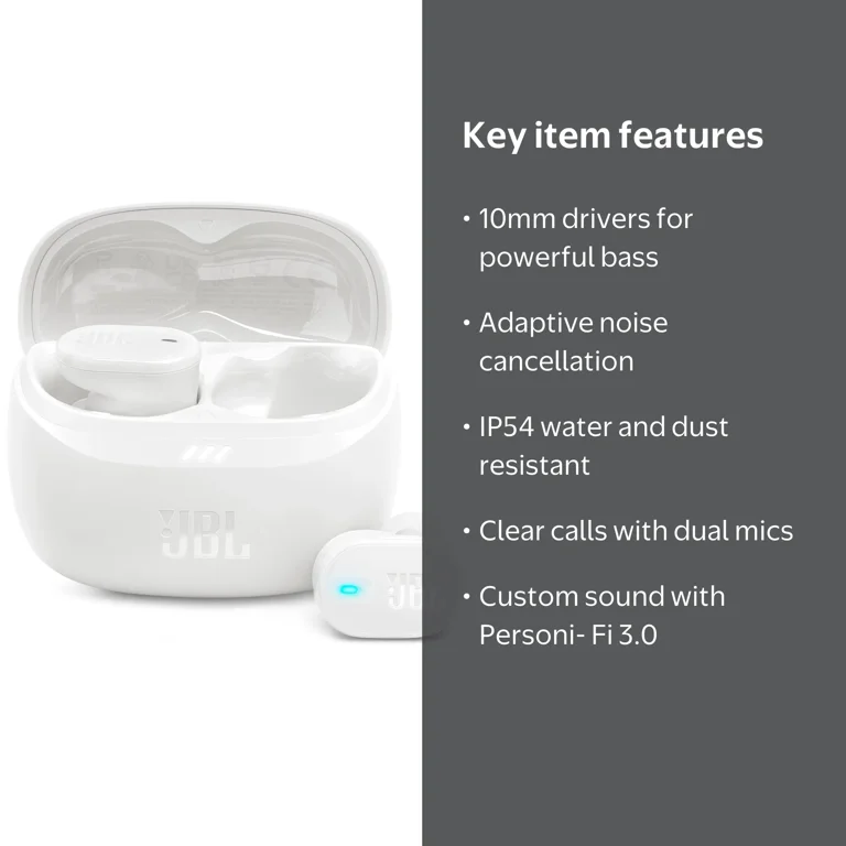 JBL Tune Buds 2 Noise Cancelling True Wireless Headphones (White