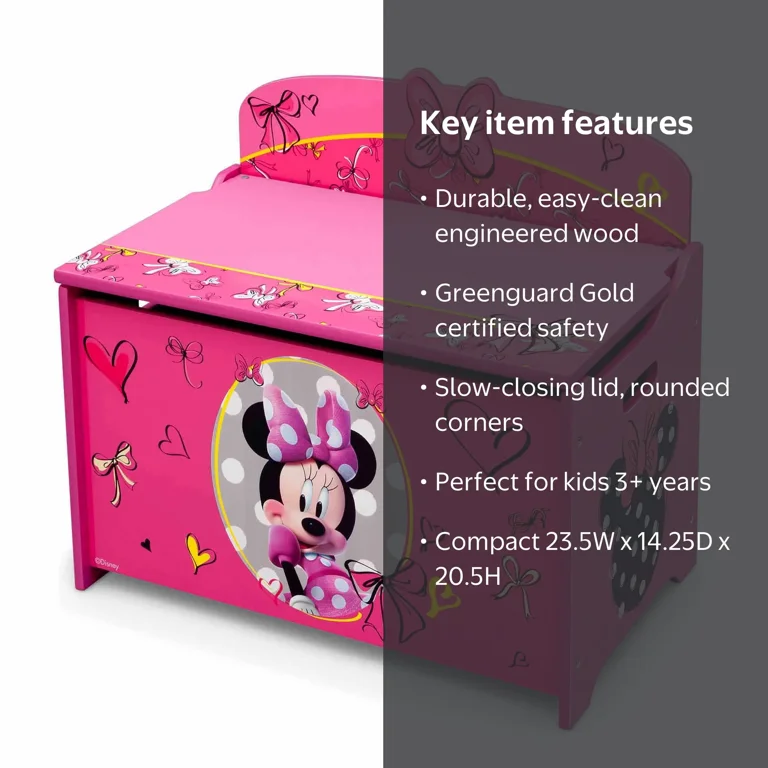 Disney Minnie Mouse Deluxe Wood Toy Box by Delta Children