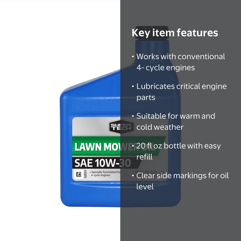 Super Tech Lawn Mower Oil SAE 10W-30 20 oz Bottle for 4-Cycle