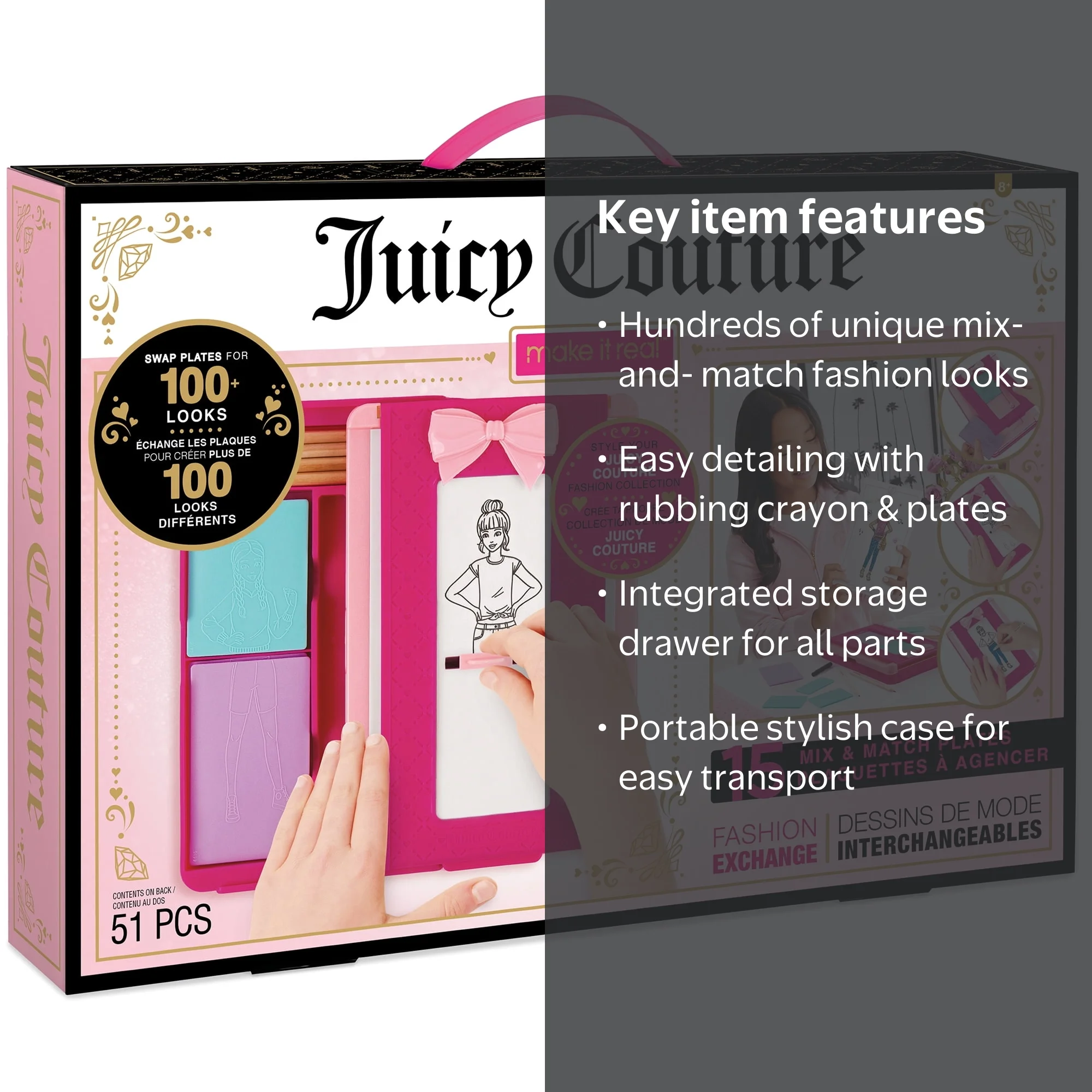 Juicy Couture Kids Art: 51 Piece Fashion Design Kit, Mix & Match