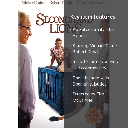 Secondhand Lions DVD, Full Frame, PG, Kids & Family, 2002, English