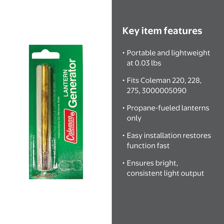 Coleman Generator T44, Two-Mantle Camping Lanterns, Fits Models