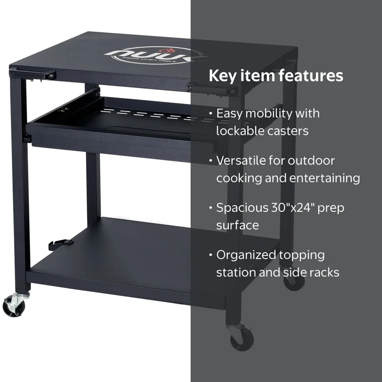 NUUK Heavy Duty Steel Outdoor Pizza Oven Grilling Prep Table with