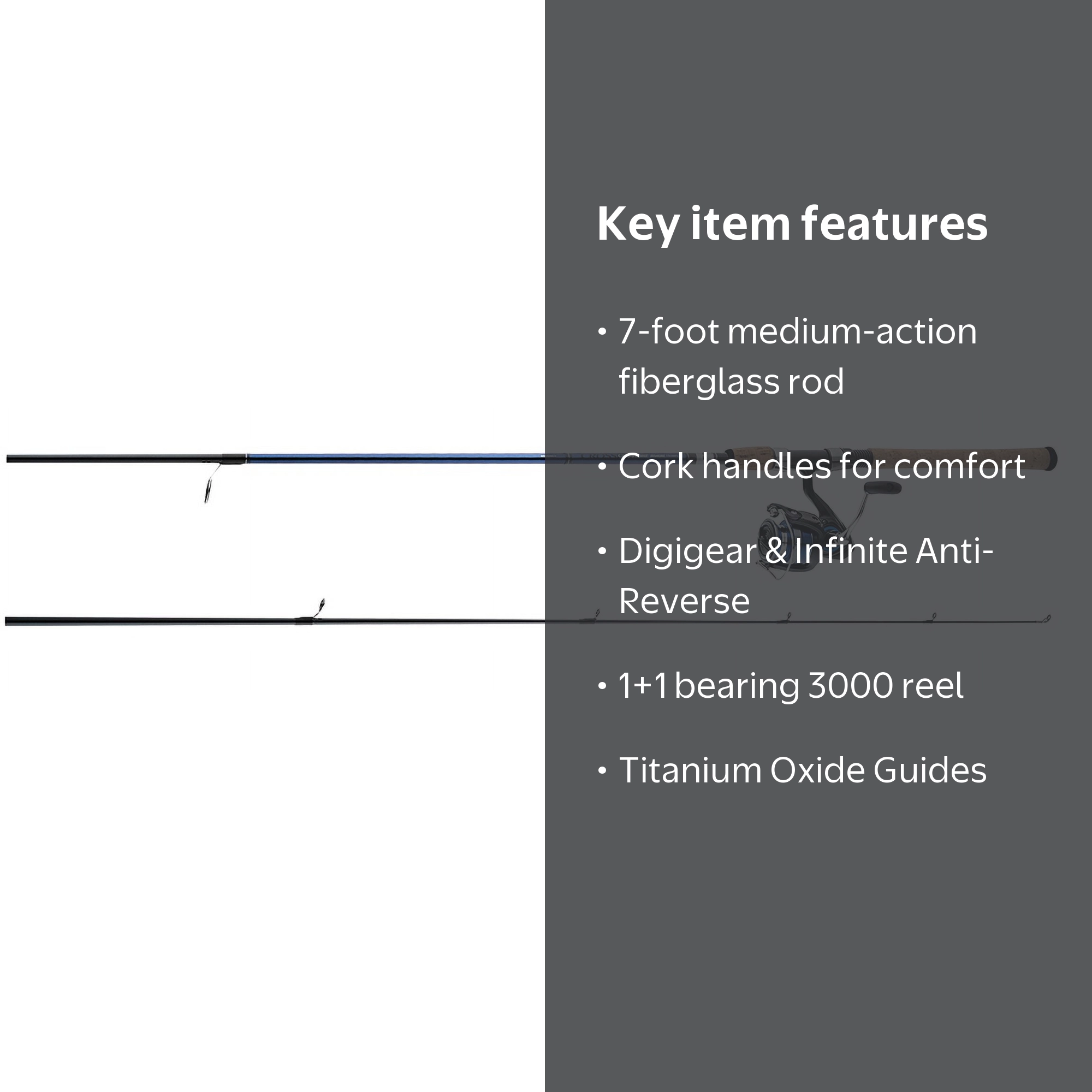Daiwa Crossfire 7ft Medium Action Inshore Fishing Rod and Reel