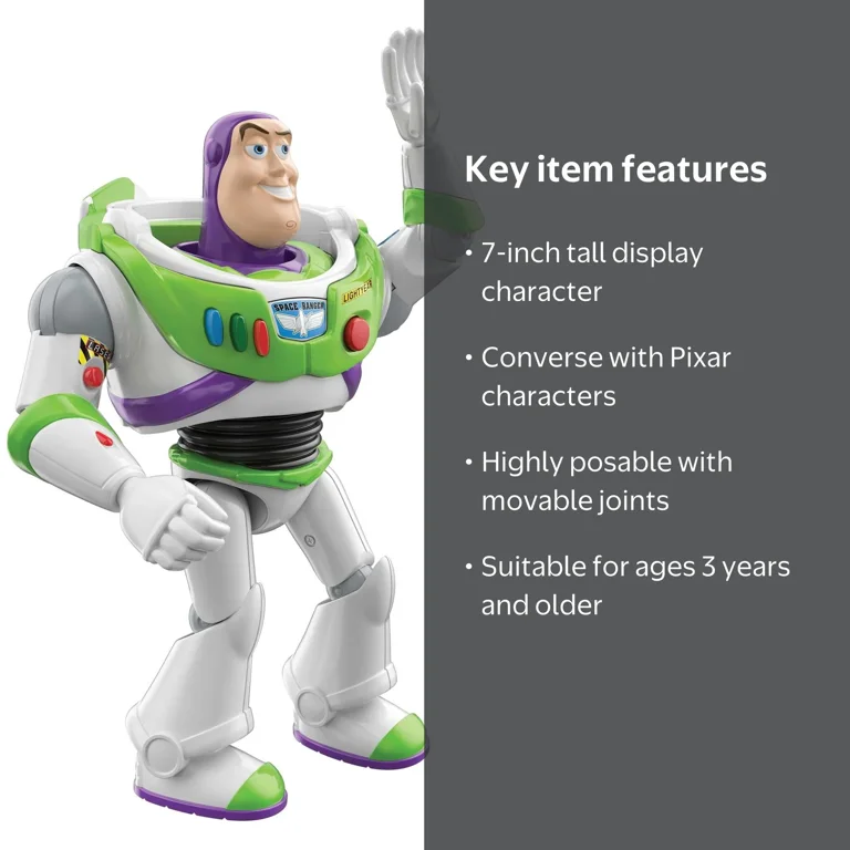 Pixar Toy Story Buzz Lightyear Interactive Talking Figure with