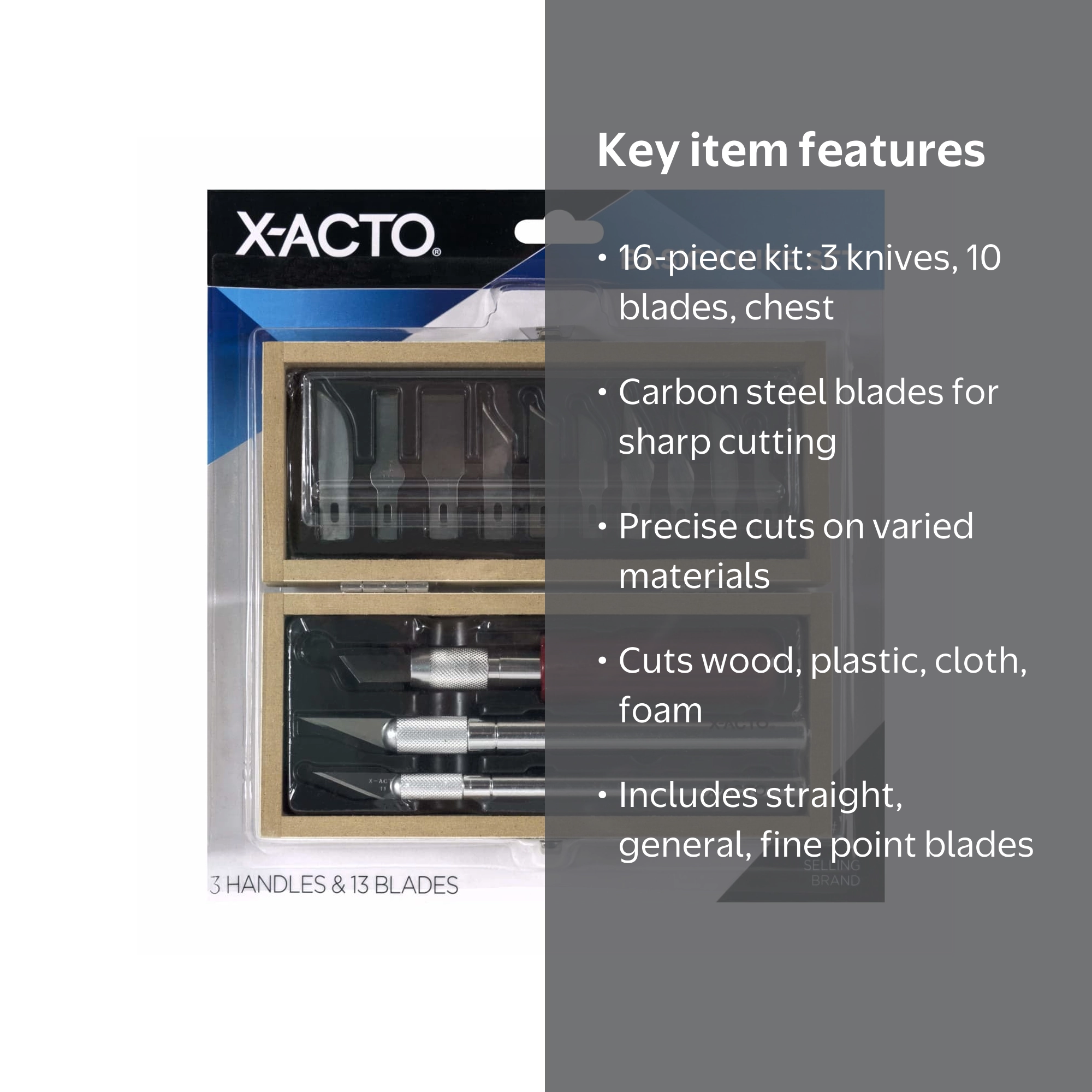 X-Acto Basic Knife Set, Craft Knife, Includes Wooden Storage Chest