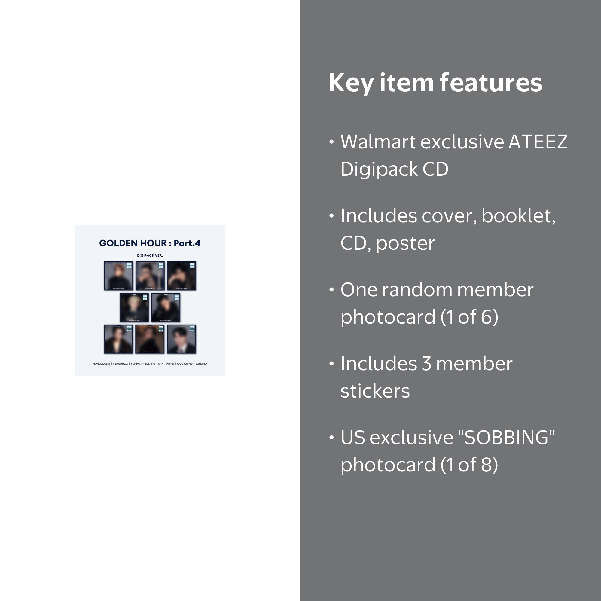 Ateez - GOLDEN HOUR : Part.4 (Digipack) (Walmart Exclusive