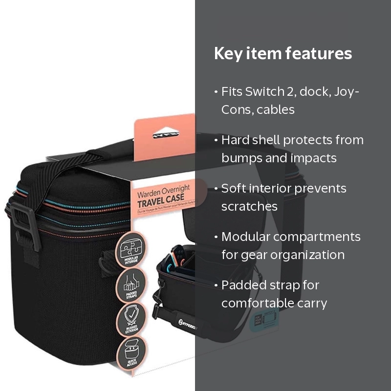 Hyperkin M07722 Warden Overnight Travel Case For Switch 2