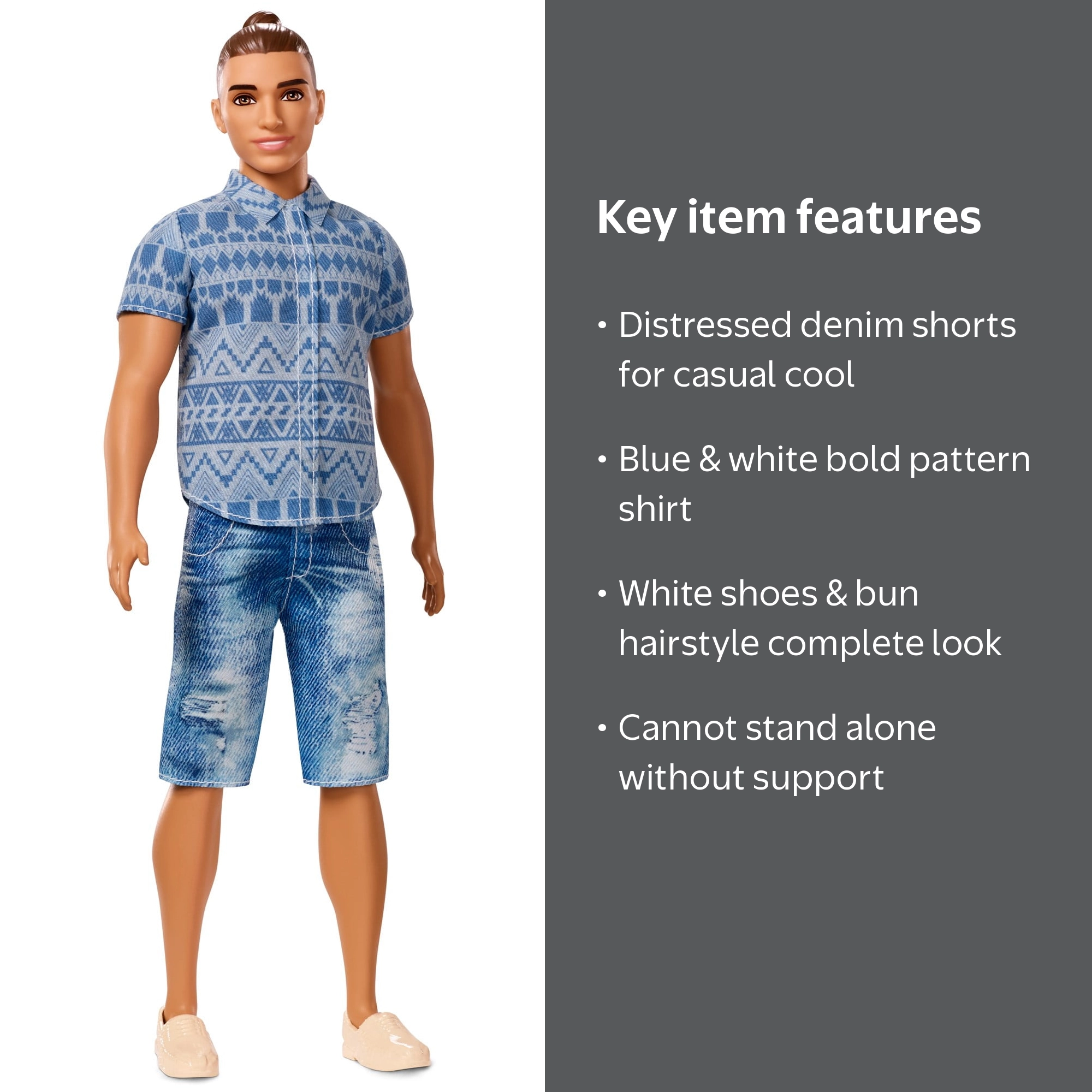 Free Shipping! Barbie Ken Fashionistas Broad Doll 13 Distressed