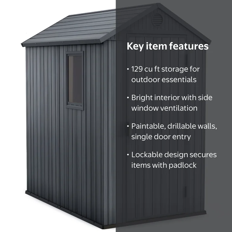 Keter Darwin Maintenance-Free Outdoor Storage Shed, 81