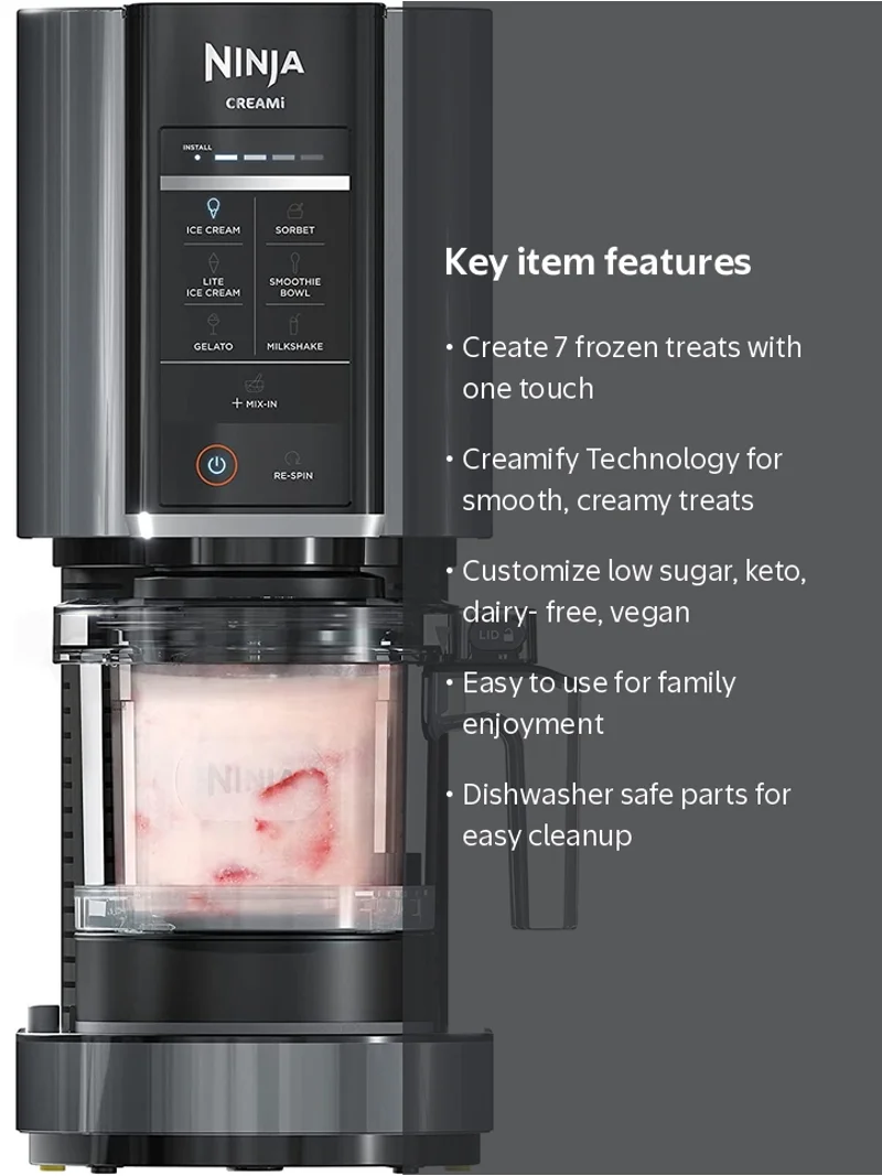 Ninja CREAMi NC299AMZ, 7-in-1 Ice Cream Maker, Creamify Technology