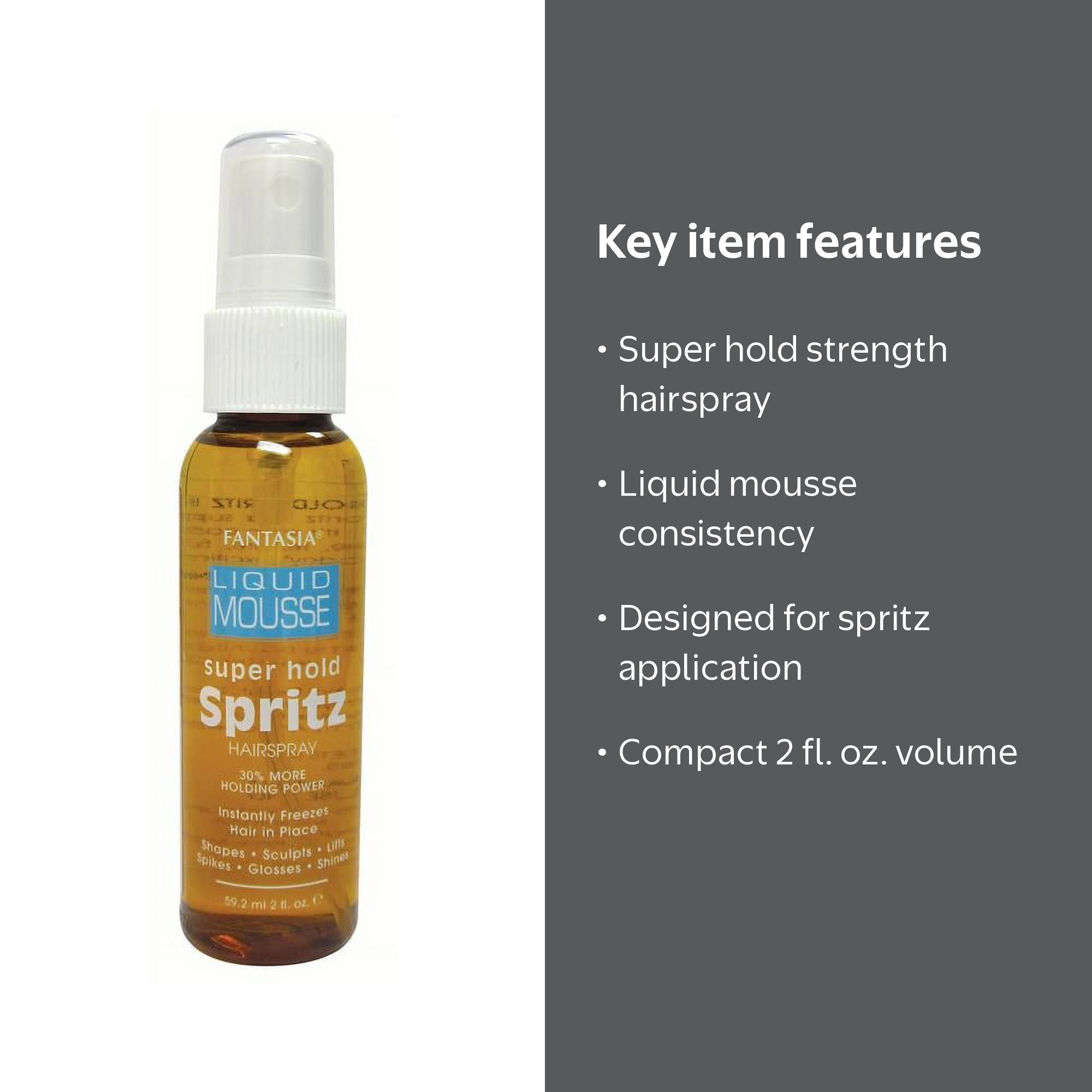 Fantasia Liquid Mousse Super Hold Spritz Hairspray, 2 fl. oz