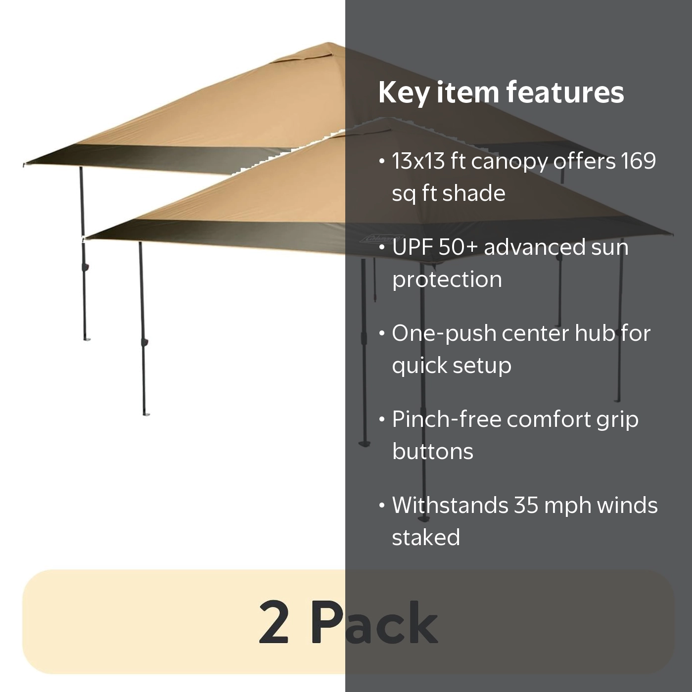 Coleman OASIS 13 x 13 Canopy - sq. ft. Shade Area - Walmart.com