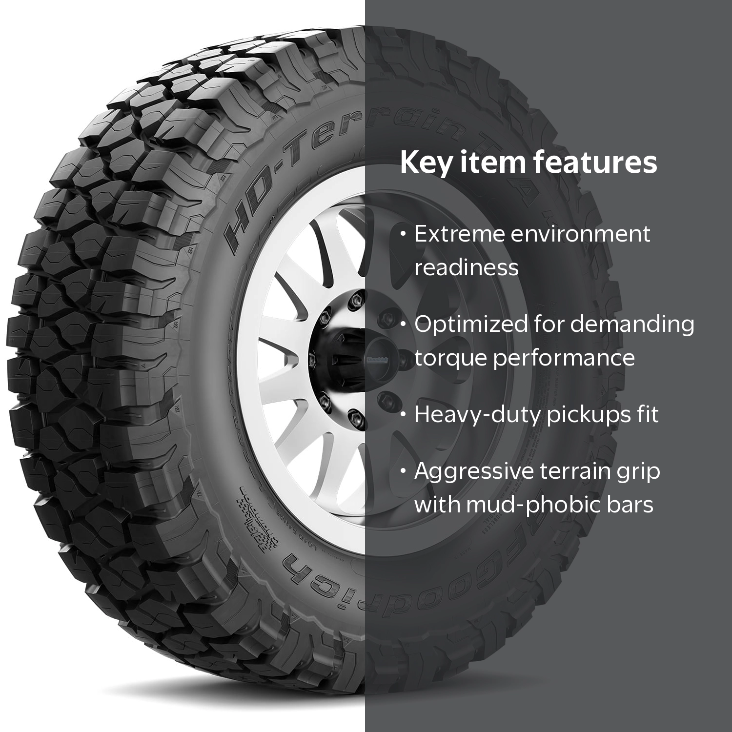BFG HD-Terrain T/A KT 35X12.50R20LT 125Q F - Walmart.com