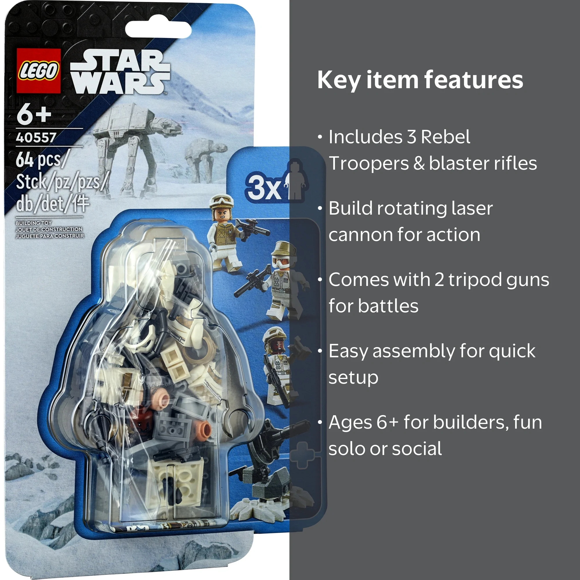 Lego Star Wars™ Defense of Hoth Battle Pack 40557, Toy Set & Laser