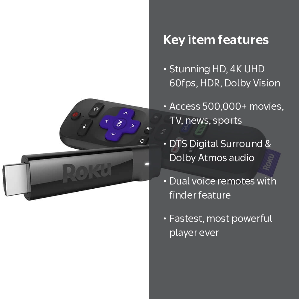 Roku Ultra Premium 4K Wi-Fi Streaming Media Player, TV Device with