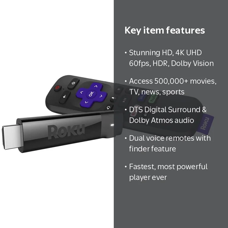 Roku Ultra Premium 4K Wi-Fi Streaming Media Player, TV Device with