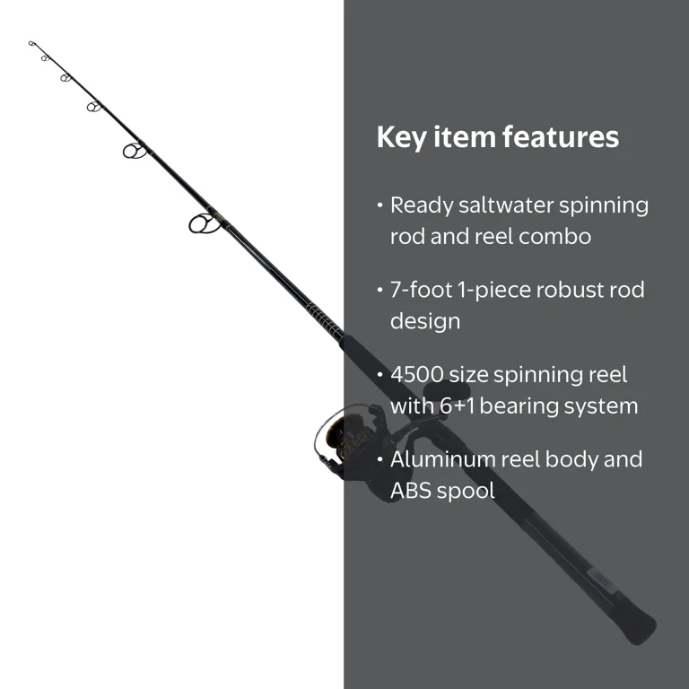 Daiwa BG Saltwater Spinning Fishing Rod and Reel Combo - 4500