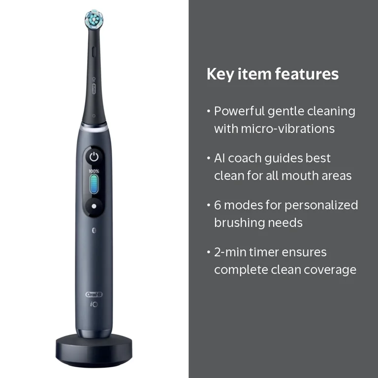 Oral-B iO Series 8 Electric Toothbrush, 3 Heads, AI Recognition